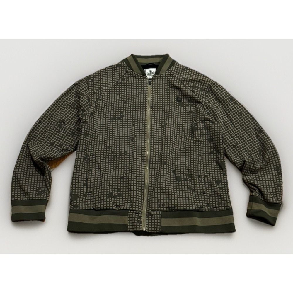 Tactical Distributors Night Camo Bomber Jacket XL Green Fishtail Full Zip Rare